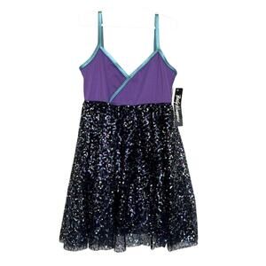 Body wrappers dance wear girl’s mesh sequins bodysuit. Size 8 - 10